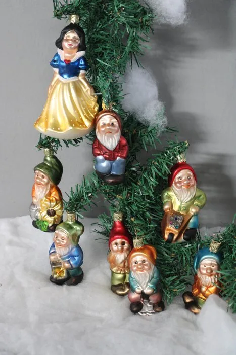 Inge-Glas: sneeuwwitje en de zeven dwergen set, handgemaakt. - Christmas figurine Inge-Glas: sneeuwwitje en de zeven dwergen set, handgemaakt. (8) - Glass