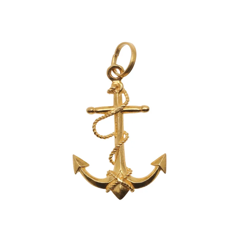 A 22ct Gold Pendant in the Form of a Foul Anchor
