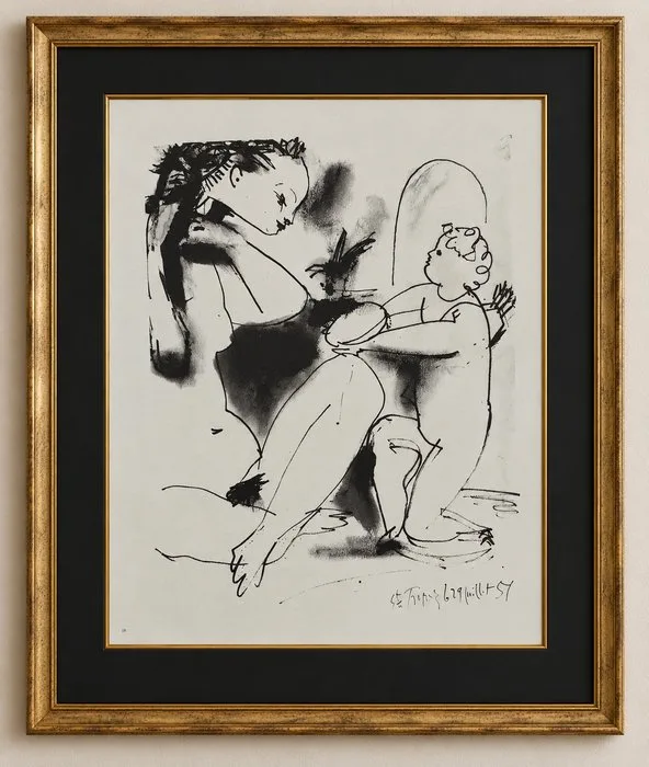 Pablo Picasso (1881-1973) - L'amour au miroir - printed on Arche vellum paper