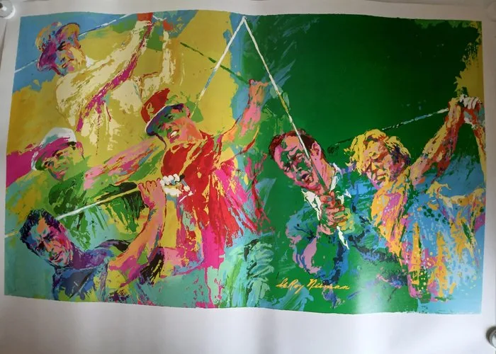 LeRoy Neiman - affiche Golf champions de LeRoy NEIMAN, copyright en 1973 aux USA N.Y Felicie - 1970s