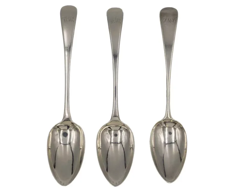 A pair of George III silver Old English pattern tablespoons by Peter & William Bateman