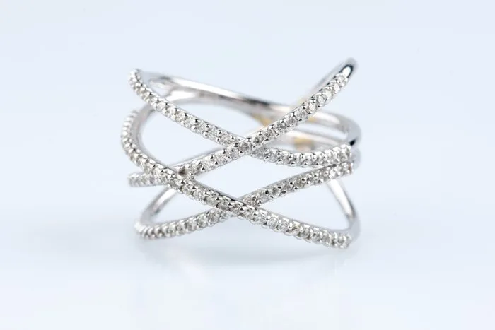 Ring - 18 kt. White gold - 0.52ct. tw. Diamond (Natural)