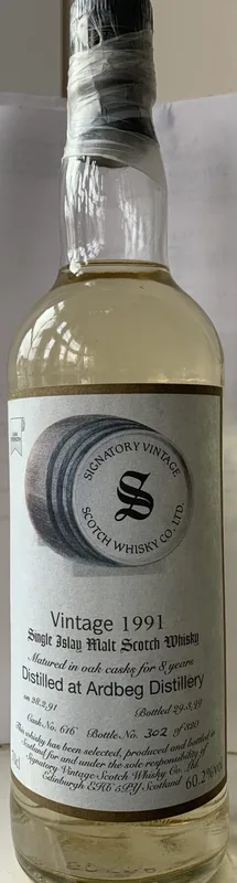 Ardbeg – 8 Year Old 1991 Signatory Vintage Cask #616 (70cl, 60.2%)