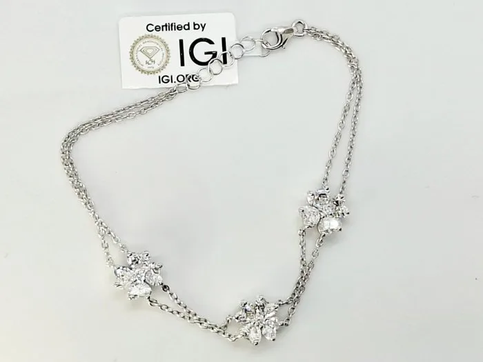 Charm bracelet - 18 kt. White gold - 2.57ct. tw. Diamond (Natural)