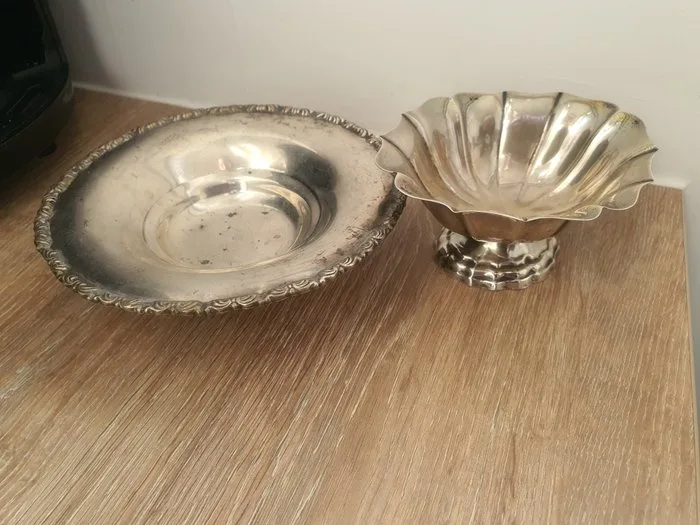 Stem bowl (2) -.800 silver,.900 silver