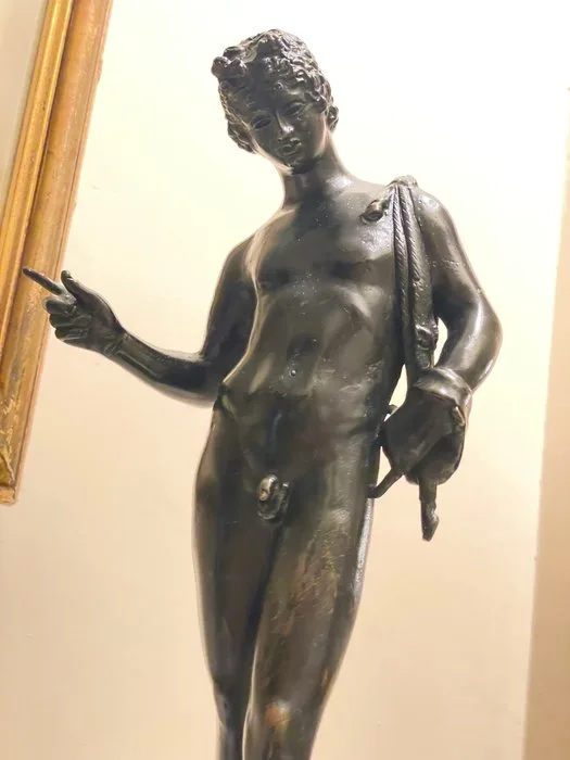 Sculpture, Narcisio - 27 cm - Patinated bronze