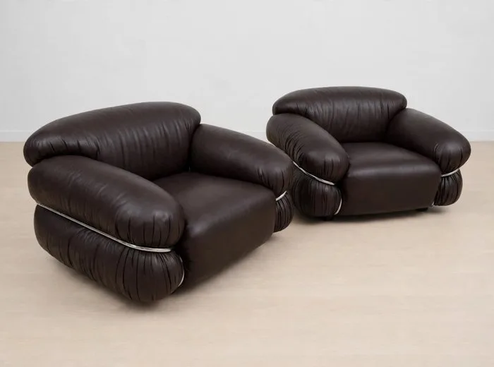Cassina - Gianfranco Frattini - Armchair (2) - Sesann - Leather