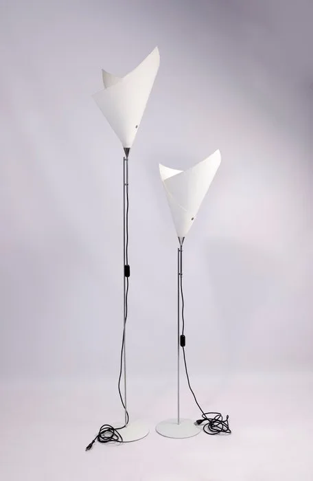 Valenti - Marcello Cuneo - Floor lamp (2) - Metal, Textile - Pair of Calla lamps