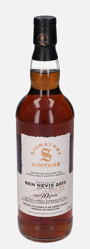 Ben Nevis – 2014 10 Year Old Signatory Vintage Scotch Whisky Co. 100 Proof Edition #63
