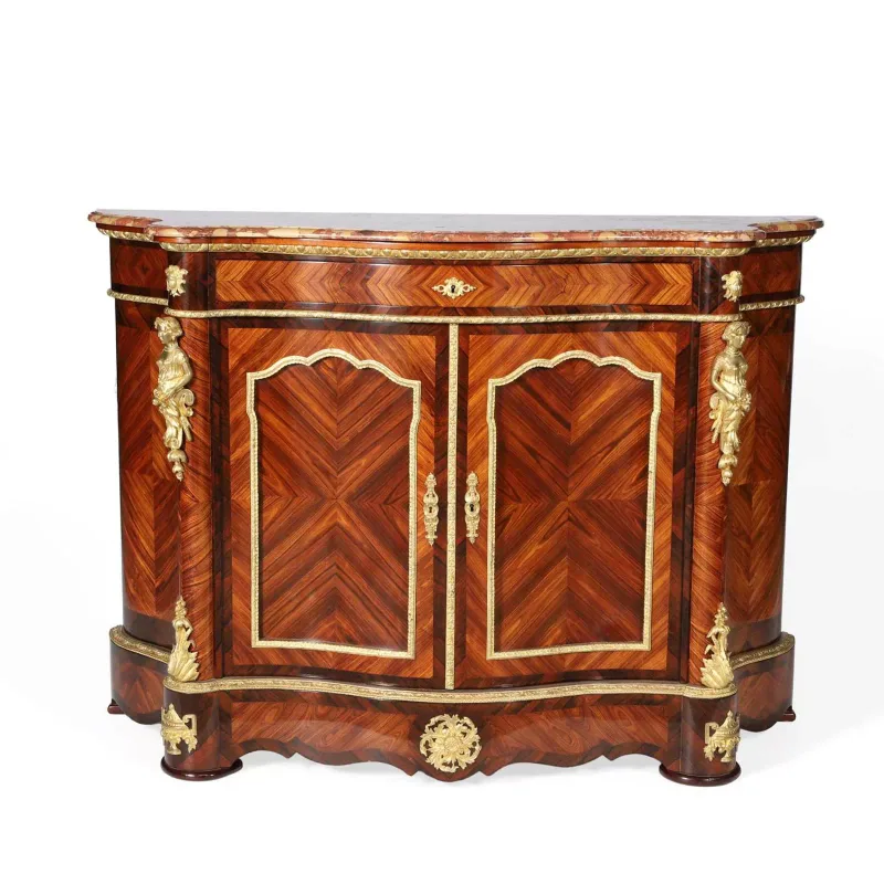 A Louis XV Style Kingwood and Gilt Bronze Mounted Side Cabinet 19th Century