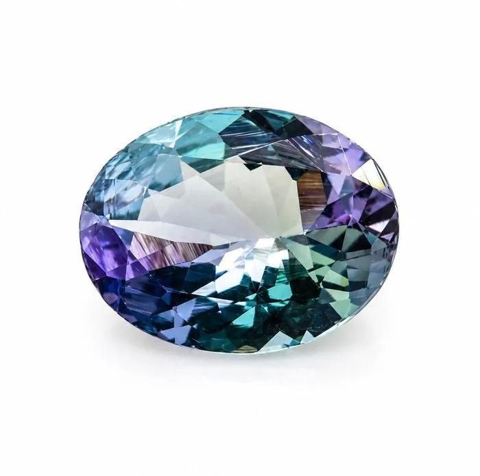 1 pcs Violet, Green Tanzanite - 1.15 ct - International Colored Gemstone Association (ICA GemLab) - Rare BI COLOR Un Heated