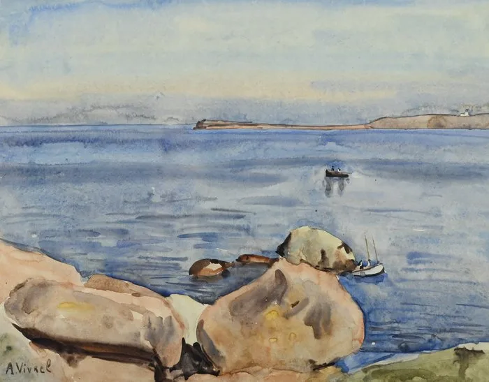 André-Léon Vivrel (1886-1976) - Marine en bretagne