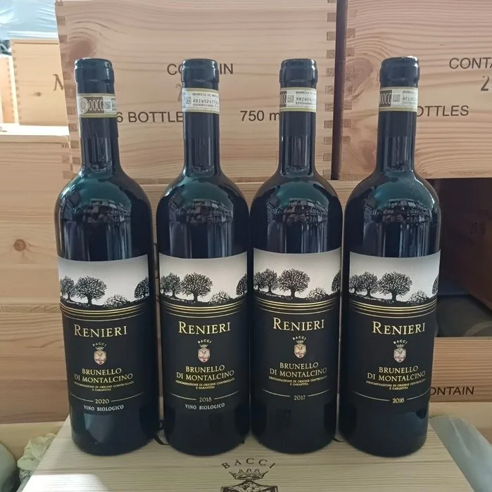 2016, 2017, 2018, 2020 Direct From Renieri "Vertical Collection" with Cellar Experience - Brunello di Montalcino DOCG - 24 Bottles (0.75L)
