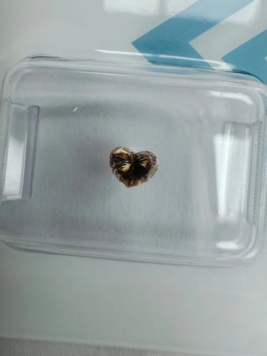 1 pcs Diamond (Natural coloured) - 0.35 ct - Heart - Fancy Brown, Orange - SI1 - International Gemological Institute (IGI)