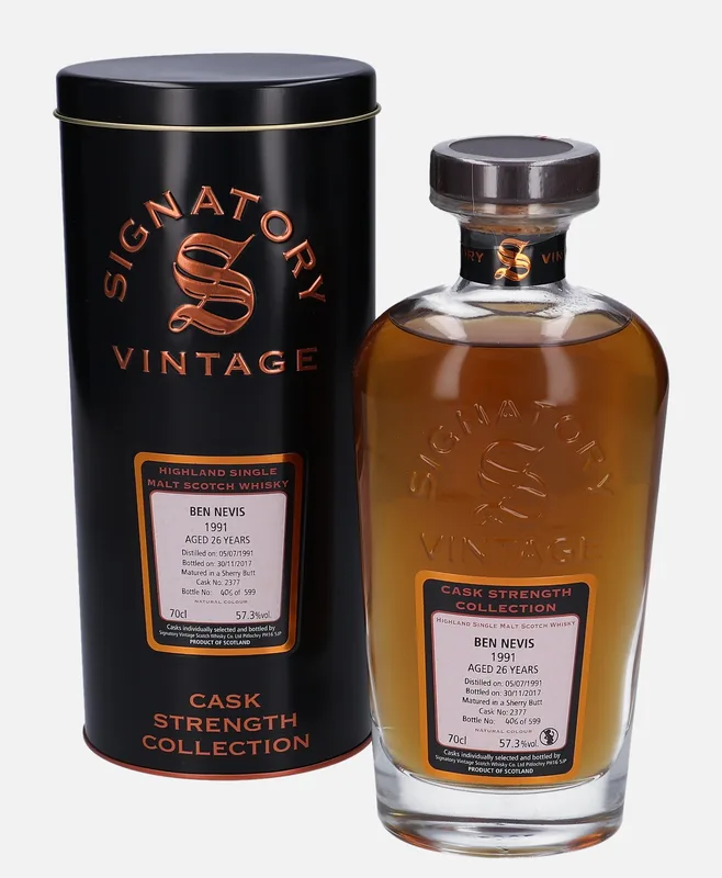 Ben Nevis – 1991 26 Year Old Signatory Vintage Scotch Whisky Co. Cask Strength Collection