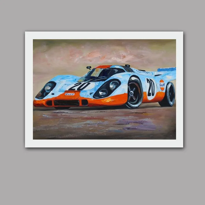 Artwork - Porsche - Prachtige litho / kunstdruk van Steve McQeen- Porsche 917 K #20 - Le Mans - Fine Art Print