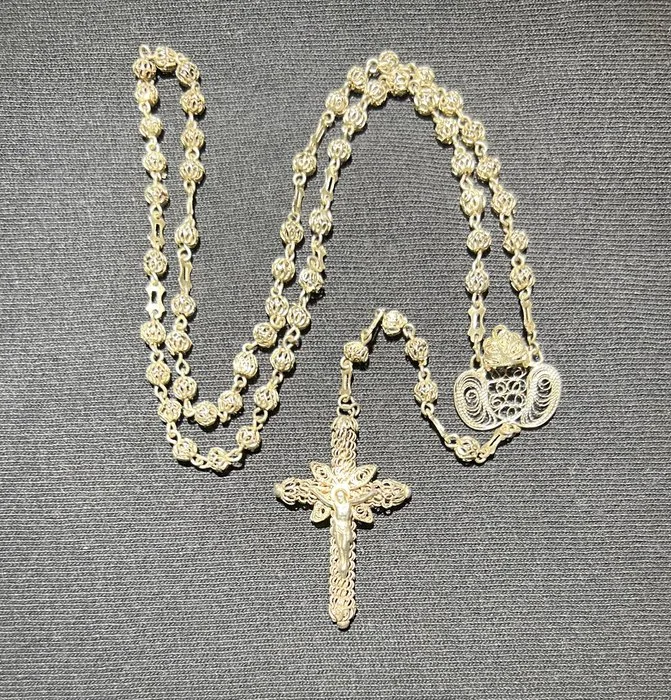 Rosary -.800 silver - 1850-1900 - Filigrane - Valence