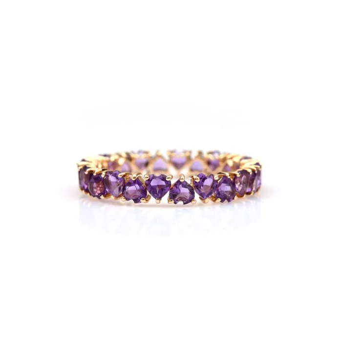 Eternity ring - 14 kt. Yellow gold - 2.23ct. tw. Amethyst - Promise Band