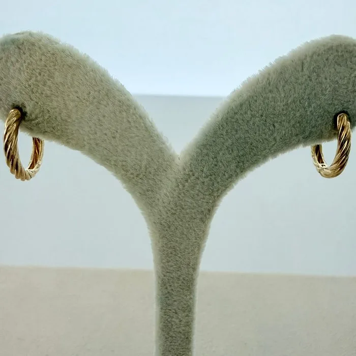 Earrings - 14 kt. Yellow gold - Twisted Hoop