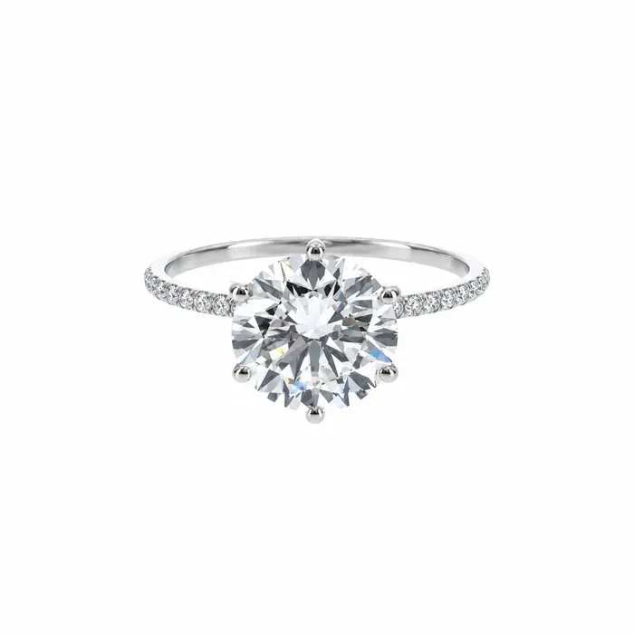 Ring - 14 kt. White gold - 3.17ct. tw. Diamond (Lab-grown) - Diamond
