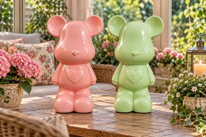 Statue, design teddy bear - 27 cm - polyresin