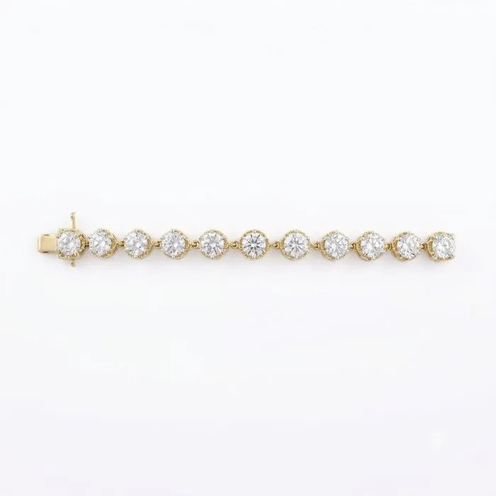 Bracelet - 18 kt. Yellow gold - 5.96ct. tw. Diamond (Lab-grown) - Round Bracelet 5.96 cts