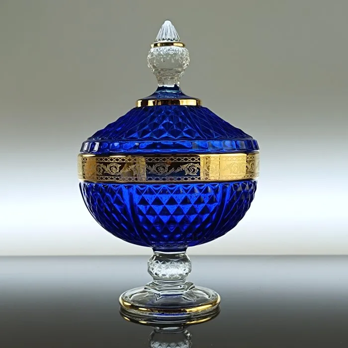 Secoloventesimo - Biscuit box - 24kt gold - Blue royal low candy box