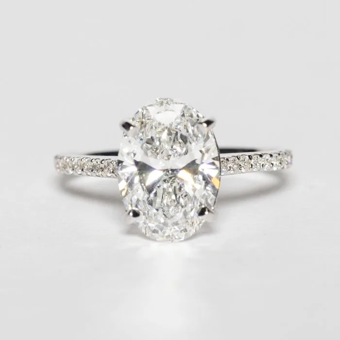 Statement ring - 18 kt. White gold - 3.00ct. tw. Diamond (Lab-grown) - Diamond - F VS1 2EX