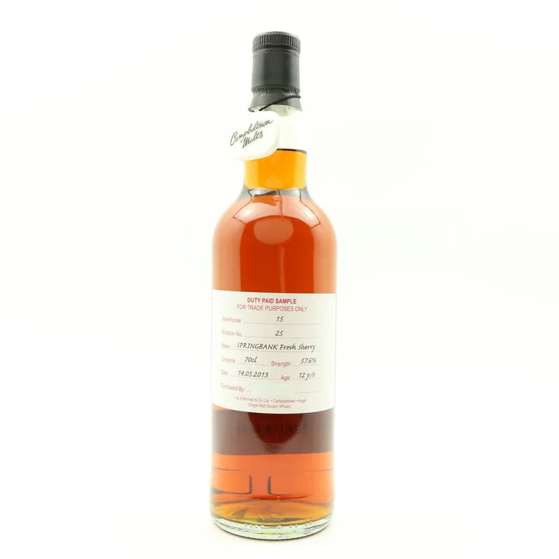 Springbank – 2013 12 Year Old Duty Paid Sample (70cl, 57.6%)