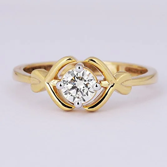 Engagement ring - 14 kt. Yellow gold - 0.40ct. tw. Diamond (Natural) - Solitaire Diamond Ring