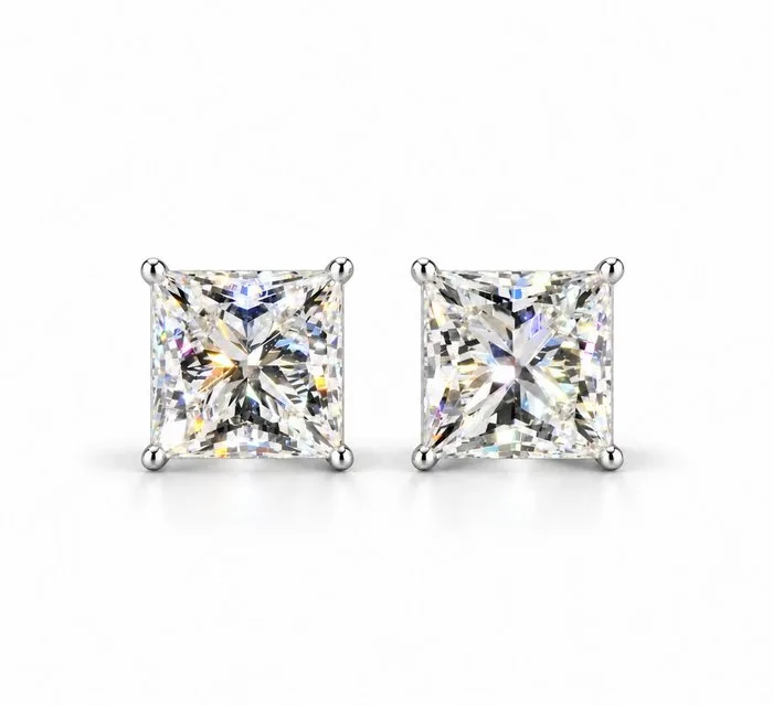 Stud earrings - 18 kt. White gold - 2.02ct. tw. Diamond (Lab-grown) - Free shipping