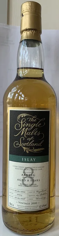 Ardbeg – 8 Year Old 2000, The Single Malts of Scotland, Single Cask #60215 (70cl, 62.6%)