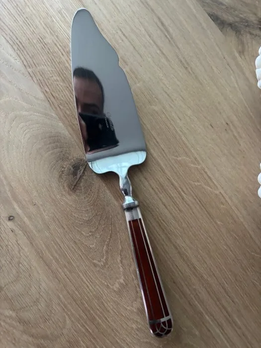 Christofle - Cake knife - Talisman - Chinese lacquer, Silverplated