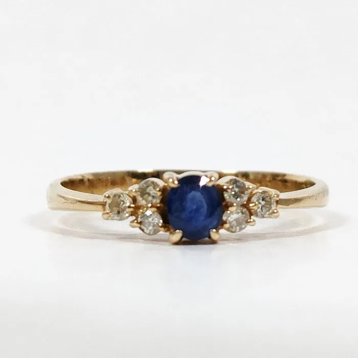 Ring - 18 kt. Yellow gold Sapphire - Diamond