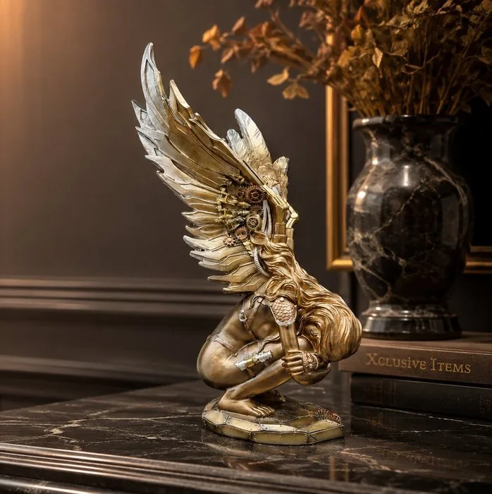 Statue, Large Steampunk Angel - 33 cm - Resin - 2026