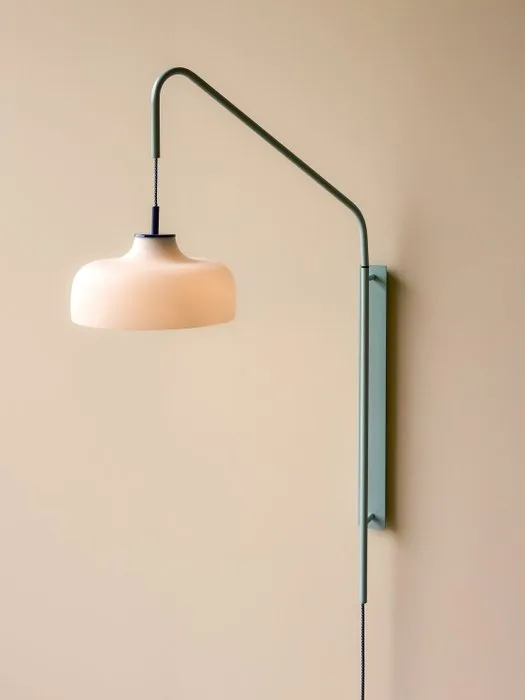 Hübsch - Lotte Knudsen - Wall lamp - Current Wall Light - Light Blue - Iron, Glass - Nordic Style