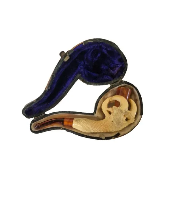 19th Century - Pipe - Hand-Carved Meerschaum Smoking Pipe