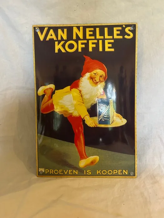 Enamel sign for Nelle’s coffee - Enamel sign - Enamel