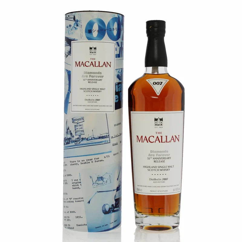 Macallan – 2007 18 Year Old James Bond Diamonds Are Forever 55th Anniversary Release