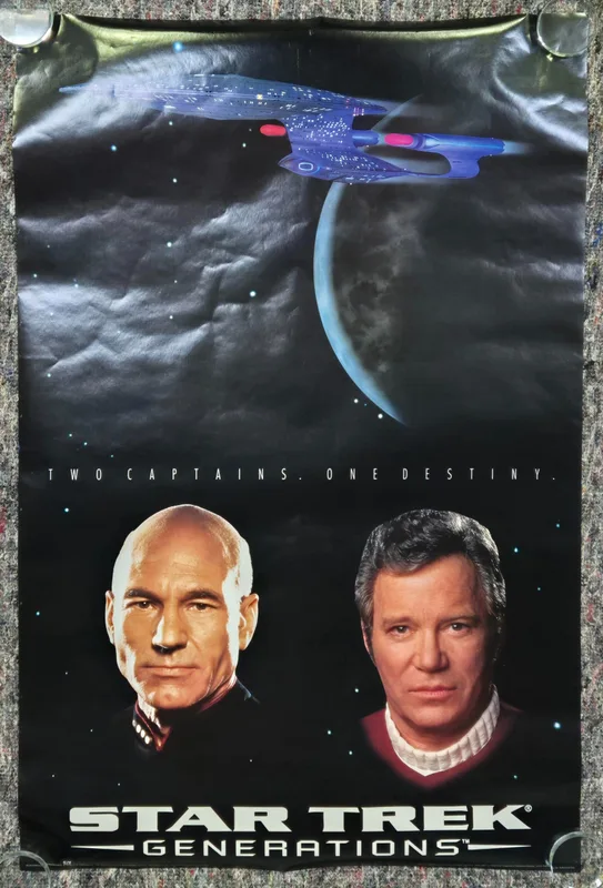 Star Trek Generations - 2 Captains 1 Destiny advertising poster, from 1994