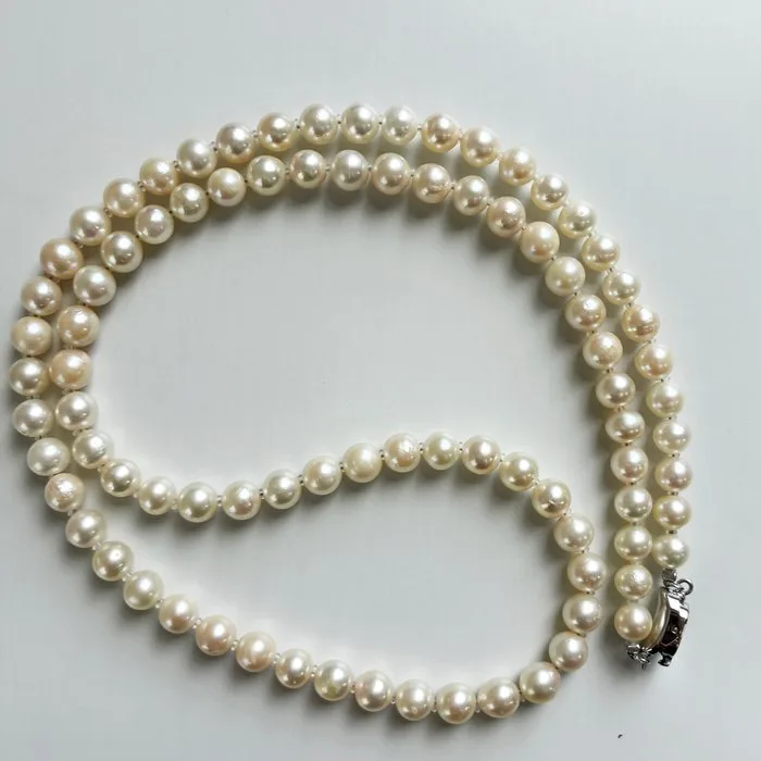 Necklace Silver, 925 Pearl - Akoya|5.9mm-6.4mm|PSL