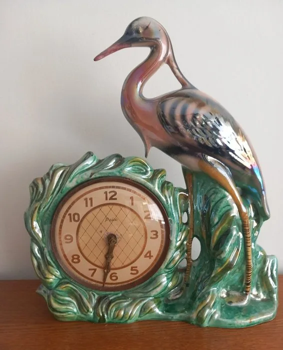 Figural mantel clock - Faïence Hubert Bequet - Faience - 1940-1950 - Bequet & Paico Pendulum Clock