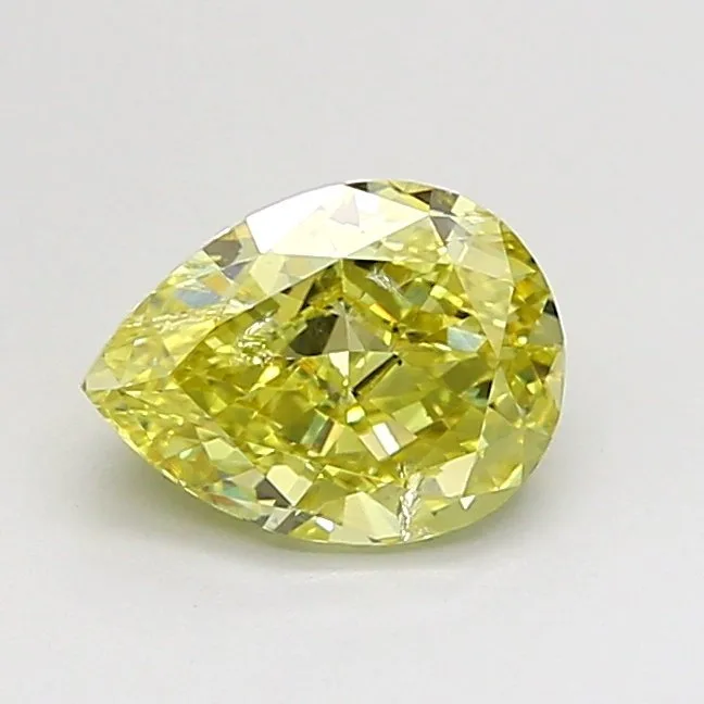 1 pcs Diamond (Natural coloured) - 1.01 ct - Pear - Fancy deep Yellow - SI2 - Gemological Institute of America (GIA)