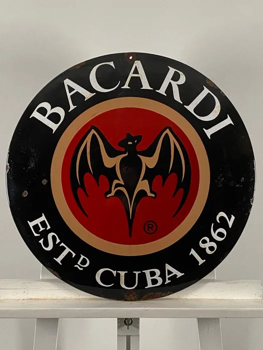 BACARDI - Enamel sign - Ø50cm - Made of thick steel sheet and enamel