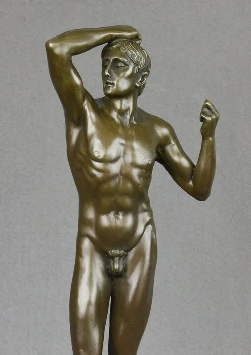 Auguste Rodin, after - Sculpture, The Age of Bronze - 46 cm - Bronze, Marble