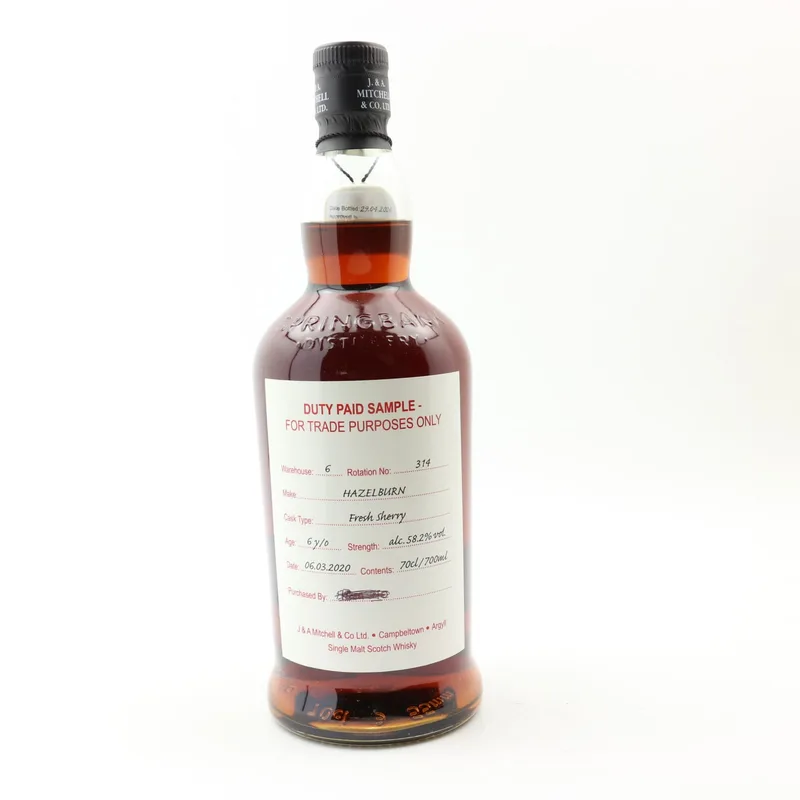 Hazelburn – 2020 6 Year Old Duty Paid Sample (70cl, 58.2%)