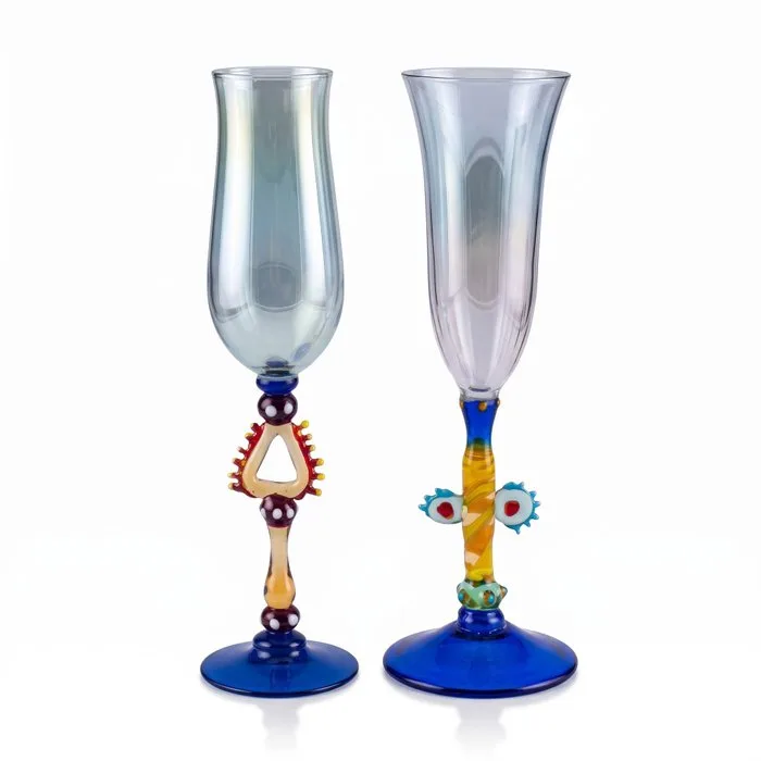 Vetreria Artistica - Drinking set (2) - Model "Tipetti Veneziani": A Tribute to Picasso and Occhio del Ciclone, 1980s - Murano glass