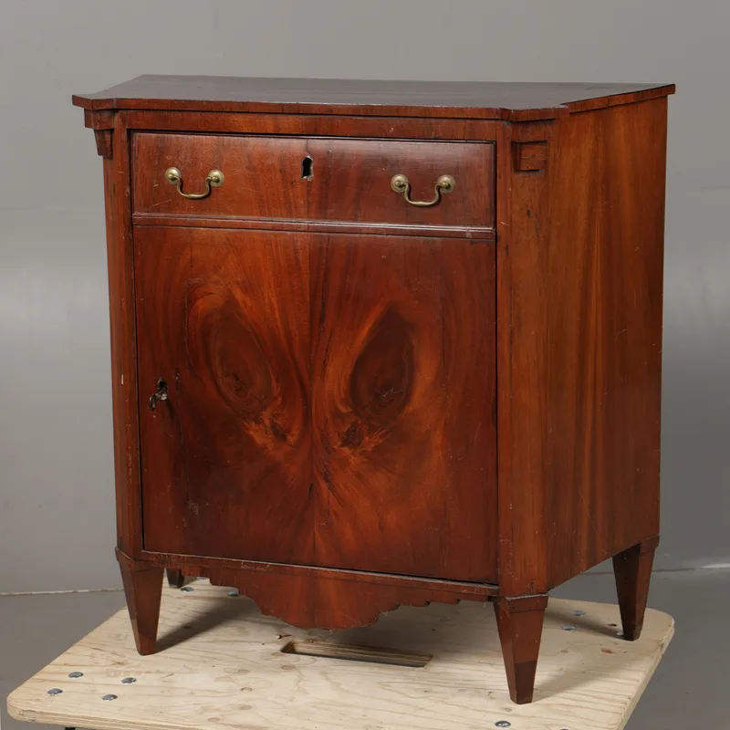 A 19th Century French Walnut Single-Door Side Cupboard