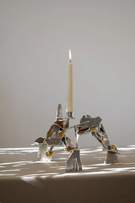 Vincent Decat - Taperstick - Stainless steel, Tin, Glass - Looking Up In The Attic