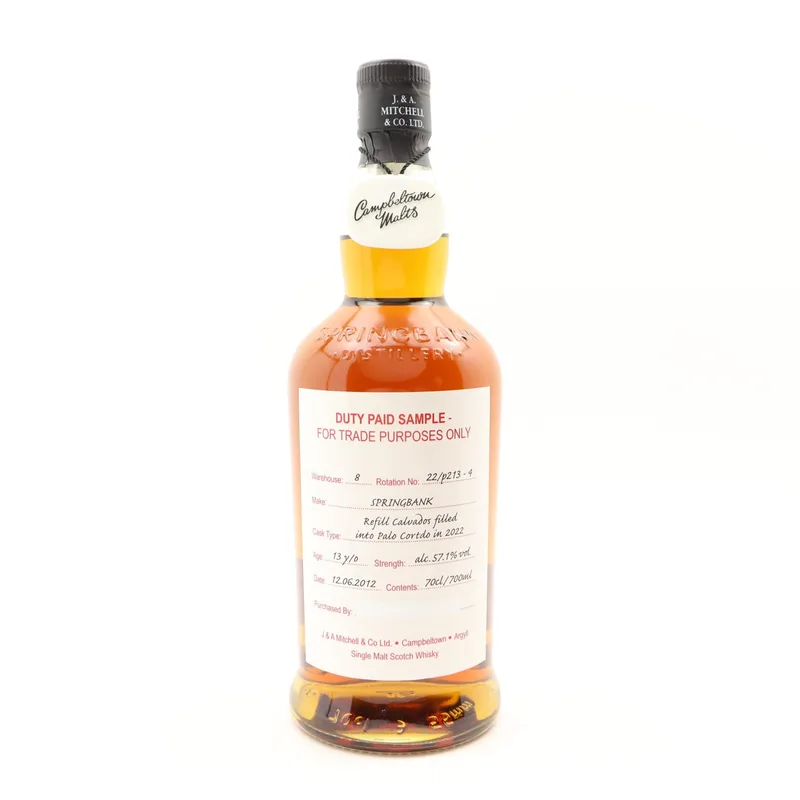 Springbank – 2012 13 Year Old Duty Paid Sample (70cl, 57.1%)